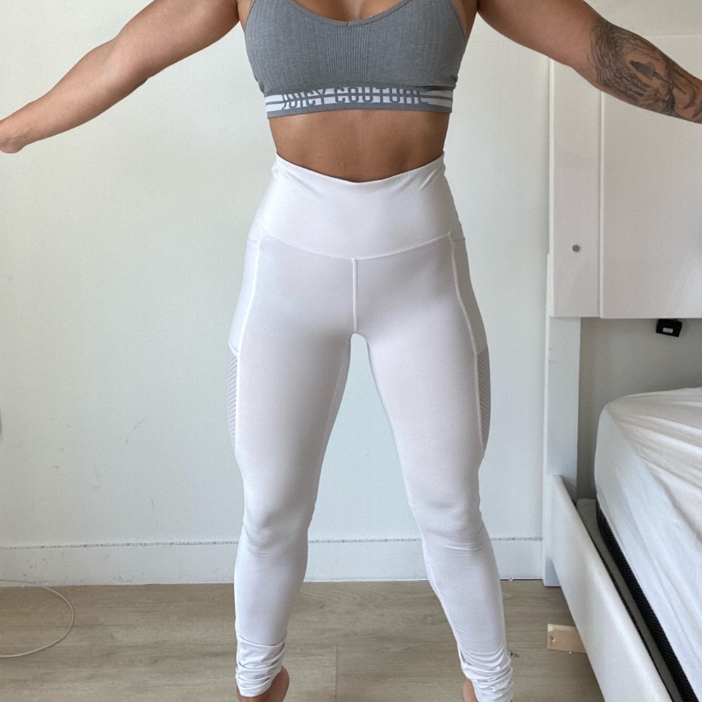 White workout leggings